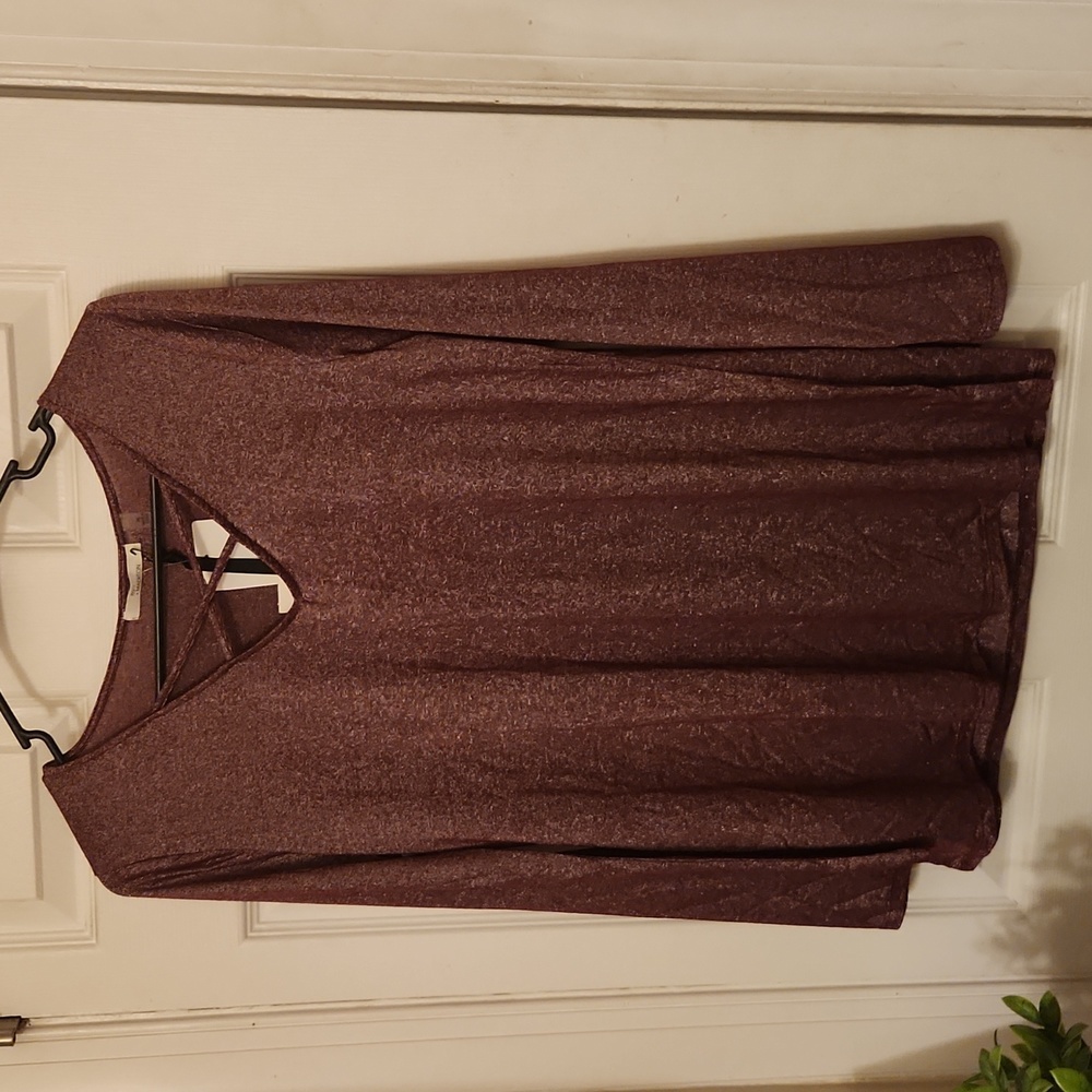 89th + Madison Top ,Petite Large Wine/Silver